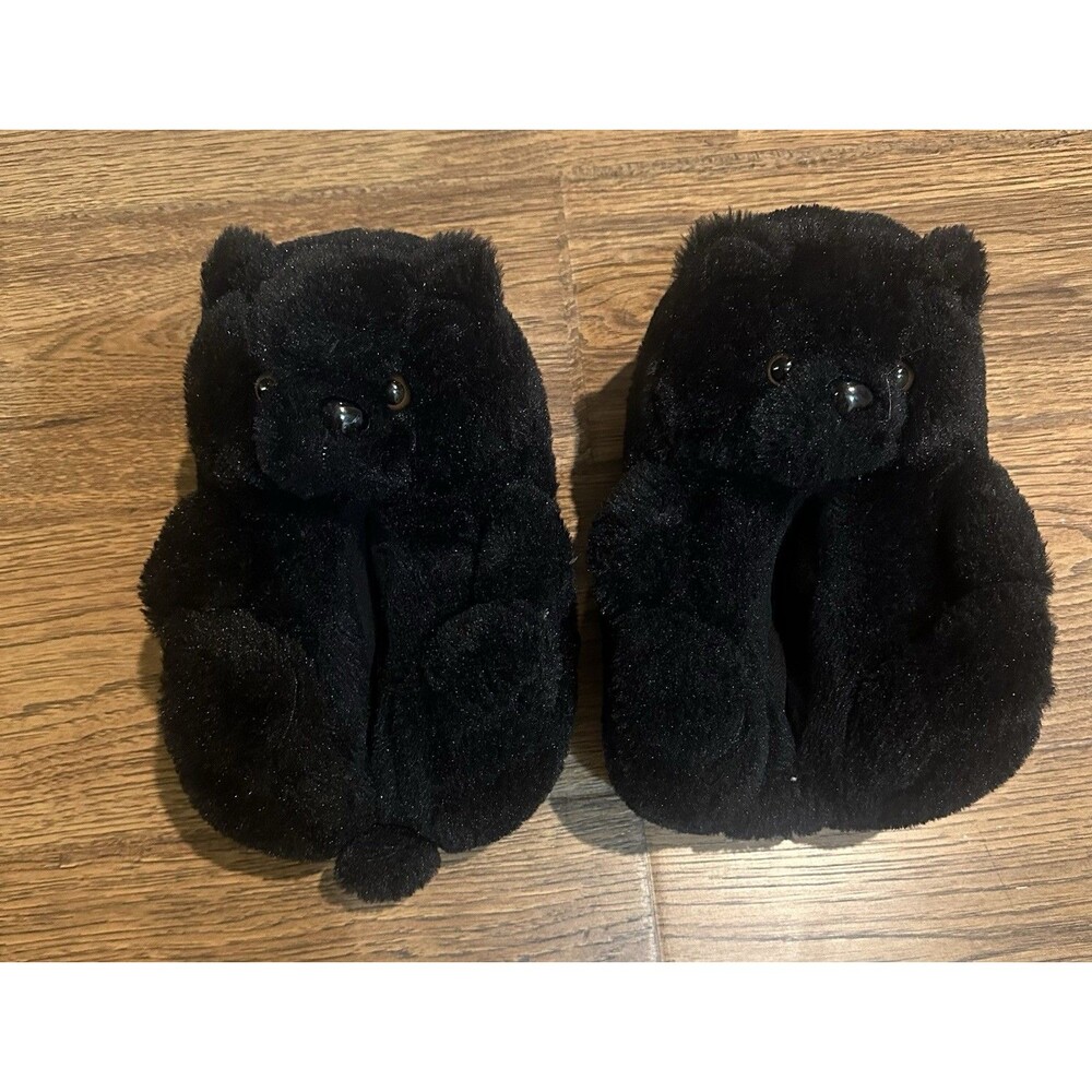Black Bear Slippers One Size Fits All